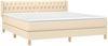 vidaXL Boxspringbett mit Matratze Creme 180x200 cm Stoff 3130534 Bild 3