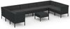 vidaXL 11-tlg. Garten-Lounge-Set mit Auflagen Poly Rattan Schwarz 3094633 Bild 2