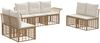 vidaXL Outdoor-Sofagarnitur 7 pcs Natürlich und Cremweiß Polyester 3437668 Bild 2