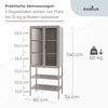 osoltus Vitrine Schrank Riffelglas Stahl Warm Grey Industrial 60 x 35 x 146 cm Bild 3
