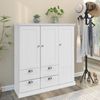 Mehrzweckschrank >Motala< in Weiß - 122x129x35cm (BxHxT) Bild 2