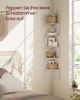 Vasagle Eckregal, 5 Ebenen, Wandmontage, Zickzack-Form, PVC-Rattan-Seitenplatten, platzsparend, Holzspanplatte, PVC-Kunststoff, haferflockenbeige, 20 x 20 x 126 cm Bild 2