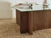 Vente-unique - AZRA Couchtisch Holz, PlatteGlas TransparentBraun - B 65 cm x H 30 cm x L 105 cm Bild 3