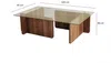 Vente-unique - AZRA Couchtisch Holz, PlatteGlas TransparentBraun - B 65 cm x H 30 cm x L 105 cm Bild 4