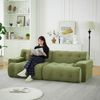 2-Sitzer Sofa 224 x 104 x 66 cm aus Chenille – tiefes Sitzsofa in Grün mit breiten Armlehnen Bild 2