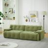 2-Sitzer Sofa 224 x 104 x 66 cm aus Chenille – tiefes Sitzsofa in Grün mit breiten Armlehnen Bild 3