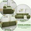 2-Sitzer Sofa 224 x 104 x 66 cm aus Chenille – tiefes Sitzsofa in Grün mit breiten Armlehnen Bild 5
