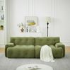2-Sitzer Sofa 224 x 104 x 66 cm aus Chenille – tiefes Sitzsofa in Grün mit breiten Armlehnen Bild 4
