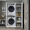Roomart Waschmaschinenschrank - DORA-I- 115 cm breit - Wasch- & Trocknerschrank mit Türen & Ausziehbrett, Waschmaschinen-Überbau für Waschküche & Hauswirtschaftsraum • Weiß Bild 4