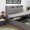 Polsterbett Christin Grau/Eiche mit LED und USB-Anschluss Vitalispa Bild 5