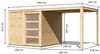 Karibu Gartenhaus 19 mm Qubic 1 mit Anbau 484 x 246 cm naturbelassen Bild 2