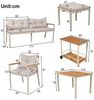 Celya Gartenlounge-Set Esstisch- und Stuhlset aus Akazienholz, Gartenmöbel, (abnehmbarer und waschbarer Stoffbezug, abnehmbarem Esswagen), 6-7-Sitzer-Garten-Esstisch- und Stuhlset mit Sesseln Bild 2