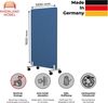 Rheinland Möbel FocusWall STWR1016 – Akustik-Stellwand 1000×1600 mm in Stofffarbe Bluebell inkl. Rollen – Mobile Schreibtisch-Trennwand für Büro & Homeoffice – Schallschutz – Made in Germany Bild 2