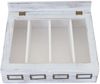 Aufbewahrungsbox HWC-C25, Teebox Schmuckkästchen Kiste, Paulownia 17x37x33cm ~ weiß, shabby Bild 4