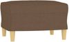vidaXL 3-Sitzer-Sofa mit Hocker Hellgelb 180 cm, Braun Bild 5