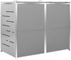 vidaXL Mülltonnenbox für 2 Tonnen 138x77,5x115,5 cm Edelstahl 149559 Bild 4