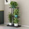 GarveeMore Blumenständer Pflanzenständer Indoor Outdoor 3Etagen mit 4Töpfen Metall-Blumenregal, Pflanzenregal Ecke Display Rack für Terrasse Garten Balkon Wohnzimmer Bild 3