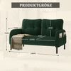 2-Sitzer Sofa B 120 x T 75 x H 79 cm aus Cord in Smaragdgrün Bild 5