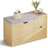 Yorbay Schuhschrank Multifunktionaler Schuhbank mit Sitzkissen 80x30x50 cm, belastbar bis 80 kg, für Flur, Wohnzimmer, Diele Bild 2