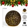 formano LED Deko-Kugel Drehend Schwarz - 15cm Glaskugel Timer 6h/18h Weihnachten Deko - mattes Farbglas und winterlichen Sterne-Dekor - Herbst Winter Weihnachtsdeko für Tisch Regal Fensterbank Bild 2