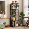 GarveeMore Bücherregal drehbar mit 4 Ebenen,360°-Display,40x40x137.5cm, freistehendes Standregal für Wohnzimmer,Schlafzimmer,Arbeitszimmer Bild 2