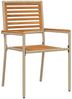 Garten Stapelstühle 4er Set, Balkonstuhl Braun und Beige 54 x 56 x 90 cm Bild 4