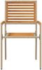 Garten Stapelstühle 4er Set, Balkonstuhl Braun und Beige 54 x 56 x 90 cm Bild 5