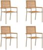 Garten Stapelstühle 4er Set, Balkonstuhl Braun und Beige 54 x 56 x 90 cm Bild 2