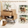 COSTWAY Nachttisch (2-St), 2er Set, mit Schublade & offenem Fach Bild 2