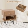 COSTWAY Nachttisch (2-St), 2er Set, mit Schublade & offenem Fach Bild 3