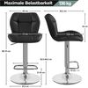 Yaheetech 2er-Set Barhocker mit Fußstütze, Drehbar & Höhenverstellbar, Schwarz Bild 4