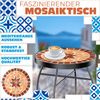 KESSER® Mosaiktisch Bistrotisch Blumenhocker Rund 60x34cm Metall Mosaik Beistelltisch Balkontisch Gartentische Terrassentisch Balkon Steinmosaik Garten Gartentisch Indoor Outdoor Asteri Bild 3