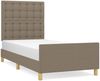 Einzelbett mit Kopfteil Stoff Taupe 90x190 cm Bild 2