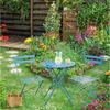 SVITA Balkonmöbel Bistroset Stuhl Tisch Garten Bistro Cafe Metall Klappmöbel Set Blau Bild 4