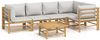 vidaXL 6-tlg. Garten-Lounge-Set mit Hellgrauen Kissen Bambus 3155105 Bild 2