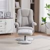 YakoHome Relaxsessel Grau mit Metallfuß und Fußhocker – 110 x 78 x 112 cm Bild 4