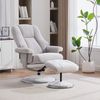 YakoHome Relaxsessel Grau mit Metallfuß und Fußhocker – 110 x 78 x 112 cm Bild 2