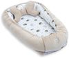 LOOLAY Babynest, Nestchen für Neugeborene – Baby Nestchen 91 × 63 cm mit Decke, Tragbares Nest aus Samtvelours & Baumwolle – Wendbares, Ganzjährig Nutzbares babynestchen (Igel Braun) Bild 4