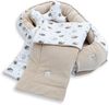LOOLAY Babynest, Nestchen für Neugeborene – Baby Nestchen 91 × 63 cm mit Decke, Tragbares Nest aus Samtvelours & Baumwolle – Wendbares, Ganzjährig Nutzbares babynestchen (Igel Braun) Bild 2