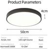 style home LED Deckenleuchte Flach Rund Deckenlampe aus Metall, Warmweiß 3000K, 24W/36W/48W, LED fest integriert, nicht dimmbar, Warmweiß 3000K, Schwarz 50*50*4cm für Schlafzimmer Wohnzimmer Küche Büro Flur Diele Bild 2