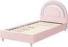 Kinderbett Regenbogen Samtstoff LANDEILLAU 90 x 200 cm Rosa Bild 4