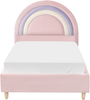 Kinderbett Regenbogen Samtstoff LANDEILLAU 90 x 200 cm Rosa Bild 5