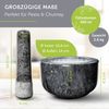 madeco Mörser mit Stößel Marmor Ø 14 cm - Perfekt geeignet für Gewürze, Kräuter & Nüsse - Steinmörser Set mit praktischem Antirutsch-Pad - Design Marmor Mörser & Stößel groß Bild 4