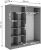 Schwebetürenschrank WALENCJA mit Spiegel & Lacobel-Glas, moderner Kleiderschrank, Breite 200 cm, High-Gloss Design - Grau Bild 5