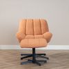 Bronx71 Sessel mit Hocker Santa Leinen drehbar kupfer Bild 2