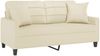 vidaXL 2-Sitzer-Sofa mit Zierkissen Creme 140 cm Kunstleder 3200804 Bild 3
