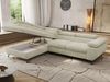 MKS Möbel 'Pablo L-Form' Ecksofa mit Schlaffunktion, verstellbare Kopfstützen, Creme, Schenille grob, Visco Topper, Links Bild 3
