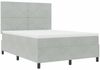 vidaXL Boxspringbett mit Matratze Hellgrau 160 x 200 cm Samt 3339776 Bild 5