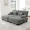 Flieks 2-Sitzer Ecksofa, Modular Cloud Doppelsofa Schlafsofa aus Chenille mit 2 Lenden- & 2 Dekokissen, breiten Armlehnen & 2 Ottoman, Grau Bild 3