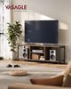 VASAGLE TV-Schrank, Fernsehtisch, TV-Regal, Lowboard mit offenen Fächern, für Wohnzimmer, Unterhaltungsraum, für Fernseher bis zu 65 Zoll, Industrie-Design, vintagebraun-tintenschwarz Bild 2